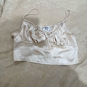 Cream Satin Top